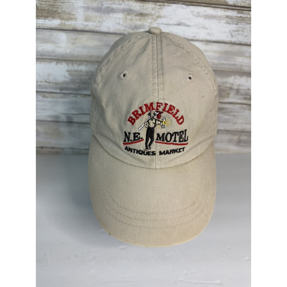 Adams Tan Khaki Cotton Strapback Hat Cross Embroidered Baseball Cap LP101